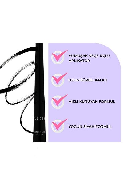 NOTE Black Ultra Black Dipliner - Felt Brush Tip