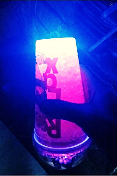 Bonjour 450 ml Mica Water Bottle with Led Light and Drinking Straw - Double Layer Figure