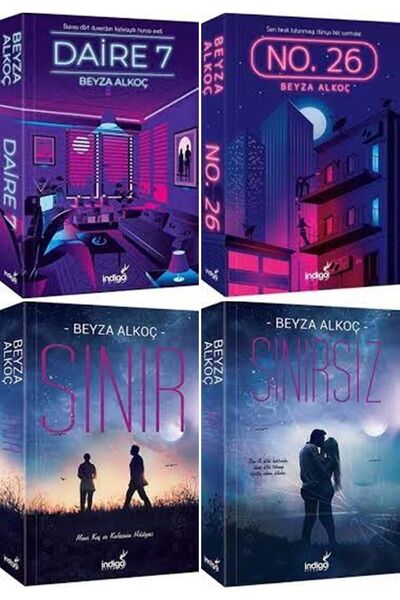 İndigo Kitap Daire 7 + No 26 + Sınır + Sınırsız Beyza Alkoç Karton Kapak 4 'l...