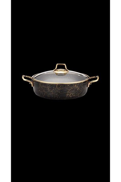EVİNDA 26 cm Granite Pan-Dora Series Flat Pot