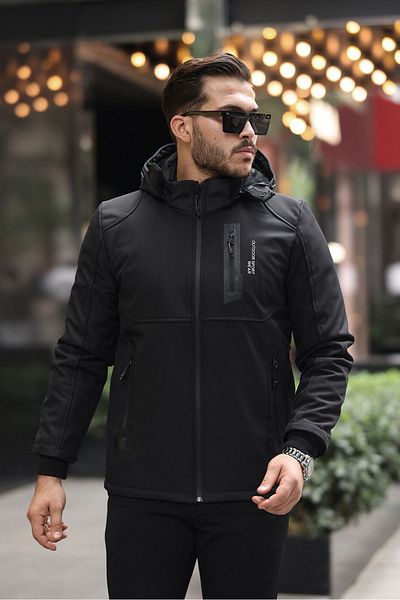 gm giyimarket Ανδρικό παλτό Softshell - Αδιάβροχο, κρύο και αντιανεμικό, καπιτονέ, γούνινο εσωτερικό και γεμισμένο με ίνες