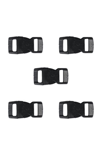 Prestij Boncuk Plastik Klips 30 Mm - 5 Adet Siyah-PARACORD KLİPS, ÇANTA, TAKI...