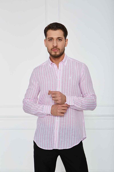 Paşahan Πουκάμισο με κουμπιά από λινό Comfort Fit