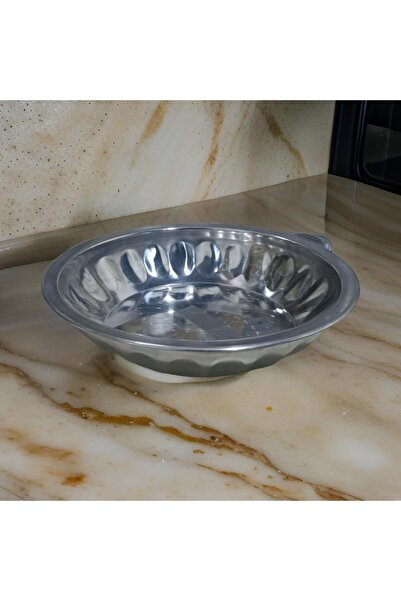 BİODATA Paslanmaz Çelik Salata Meyve Tabağı Mısır Kasesi 25 Cm *6 cm Ebatlarında