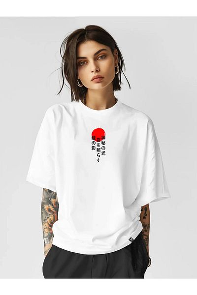 SELF CONTROL Μπλουζάκι Unisex Red Dragon Dragon - 100% βαμβάκι, υπερμεγέθη, εμπριμέ