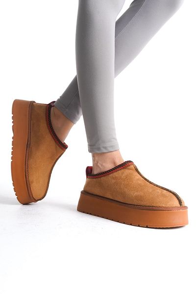 TRENDELLA Tan Winter Furry Mini dámské boty a boty