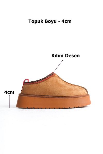 TRENDELLA Tan Winter Furry Mini dámské boty a boty