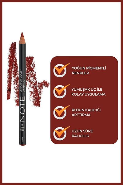 NOTE Ultra Rich Color Lip Pencil Lip Pencil 11 Brick Red - Red