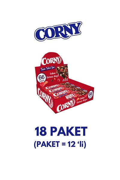 CORNY Red Fruit Bar - Healthy and Snack, 18 Pack