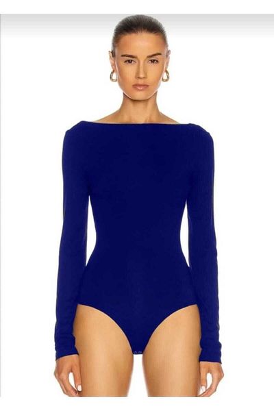 Zagrep Saks Blue Women's Body - Back Decollete and Double Layer Silk Jersey