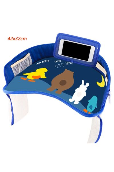 PSGT Çocuklar Seyahat Tepsisi Cepli Arabalar Için Koltuk Aktivite Masası Tabl...