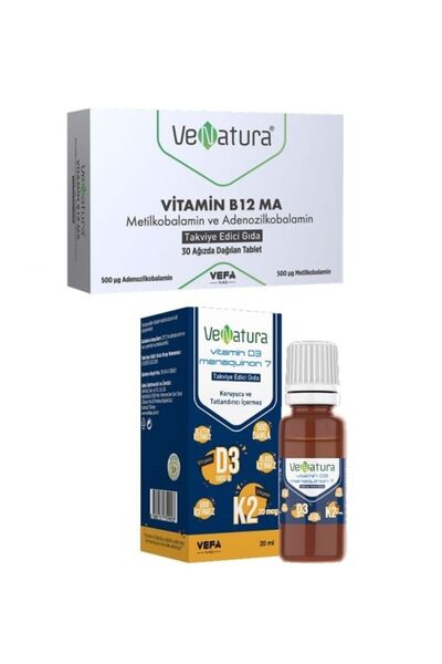 VeNatura B12 Metylcobalamin +VitaminD3 K2Tablet- Drops 20ml, 1000 Iu