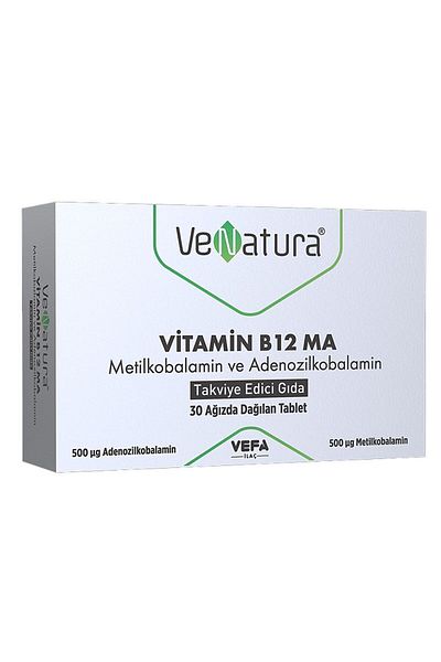 VeNatura Vitamin B12 - Ma Methylcobalamin and Adenosylcobalamin 30 Tablets