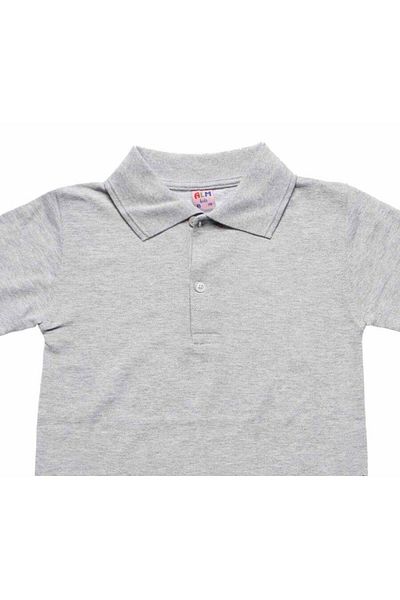 Alme Gray Short Sleeve Straight Collar 6-16 Years Old Child School Lakos T-Shirt T-shirt - 80238-grey
