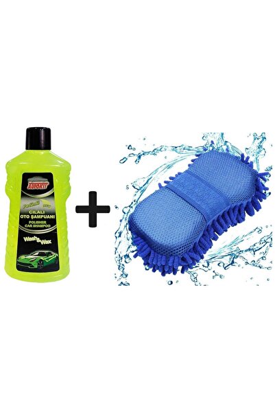 Autokit Mikrofiber Oto Yıkama Süngeri Ve Cilalı Oto Şampuanı