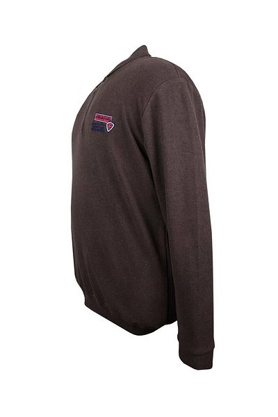 marufshop Ανδρικό γιακά Polo Plus Size Thessaloniki Sweat - Μεταξύ 122-158 κιλών, Φαρδιά Εφαρμογή, Καφέ Χρώμα