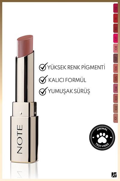 NOTE Iconic Matte Lipstick Kalıcı Mat Ruj 104 Ruler - Pembe