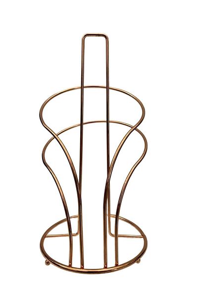 Maksipazar Patterned Gold Plated Paper Towel Holder, Circle Napkin Holder, Backed Metal Towel Holder