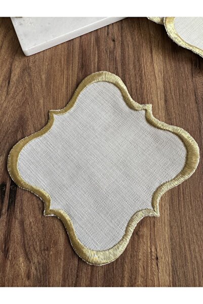 NURHAN HOME COLLECTION Πετσέτες παρουσίασης κοκτέιλ 6 τεμαχίων με φαρδύ κέντημα