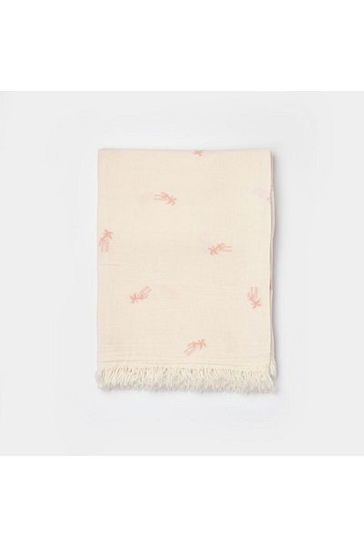 Biorganic Hello Safari Baby Blanket - Ecru Tile Jacquard Muslin 64691