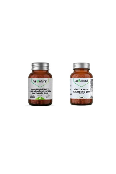 VeNatura Magnezyum Sitrat,p5p ( B6) 90 Kapsül + Çinko & Bakır 60 Kapsül