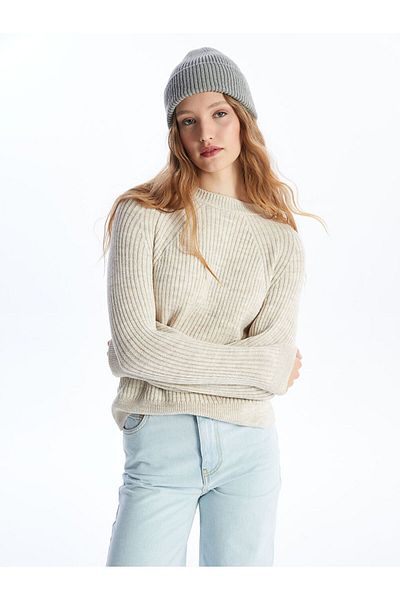LC Waikiki Crew Neck Solid Long Sleeve Women's Knitwear Sweater - W49944Z8
