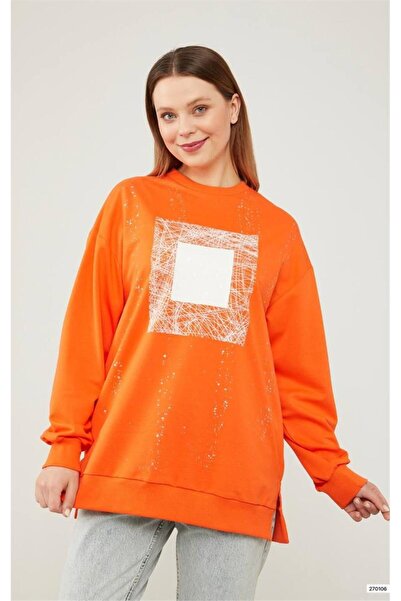 Levidor Oranj Varak Baskılı Sweatshirt