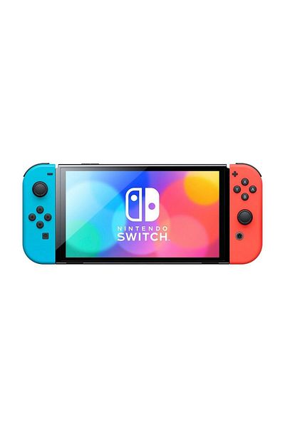 Nintendo Switch OLED Console with Blue and Red Joy-Con