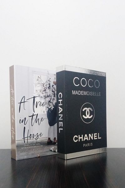 ndukkan Black Silver Themed 2-Piece Decorative Book Box Set