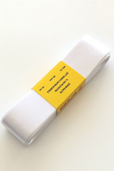 Limelia Panglică din satin de culoare albă 4 cm