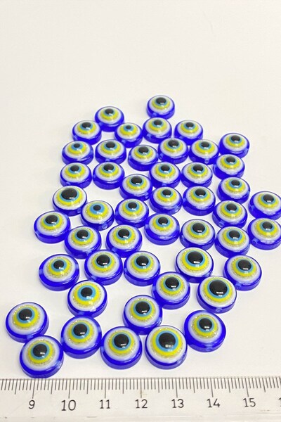 Limelia Μπλε χρυσό γκλίτερ με κεντημένη και κολλημένη χάντρα κακού ματιού