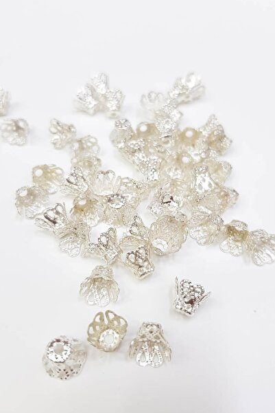 Limelia Сребърна метална капачка Daisy, 10 броя