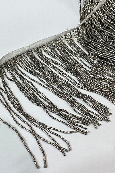 Limelia Cască de păr cu franjuri de 15 cm, gri antracit