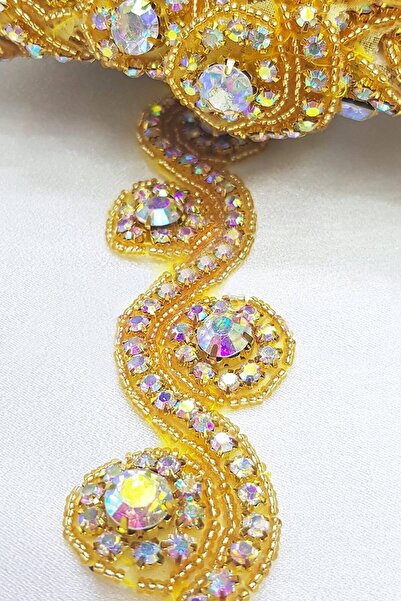 Limelia Panglică galbenă cu cristale Janjan, care se lipsește prin călire