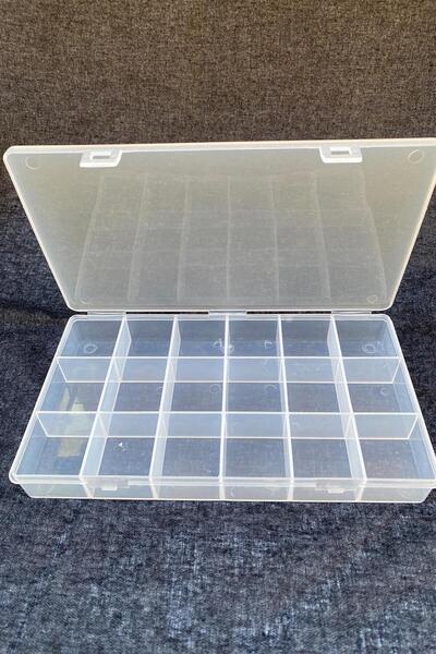 Limelia Διαφανείς χάντρες με 18 θήκες, κουτί για μάζλεμα και κοσμήματα