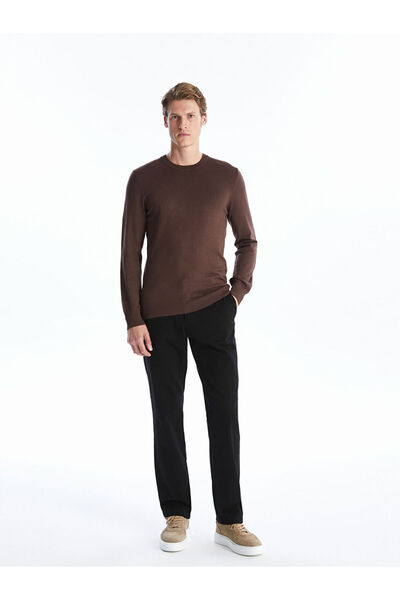 LC Waikiki بنطلون تشينو رجالي من الجبردين الأسود ذو القالب القياسي من MG TREND