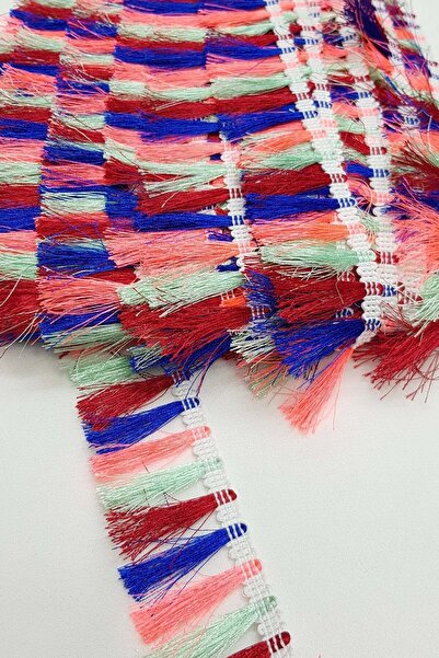 Limelia Frânghie colorată cu ciucuri 4cm (1 mt)