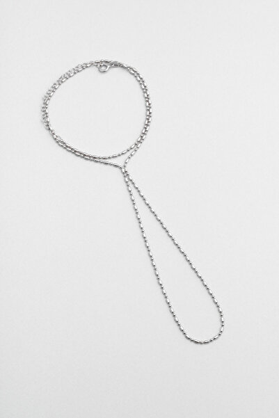 So CHIC... Minimal Stil 18 Ayar Beyaz Altın Kaplama 38 Cm Gümüş Şahmeran