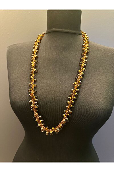 Gönülden Tasarım Cam Boncuk İşleme El Oyalı Kadın Kolye 26 Cm