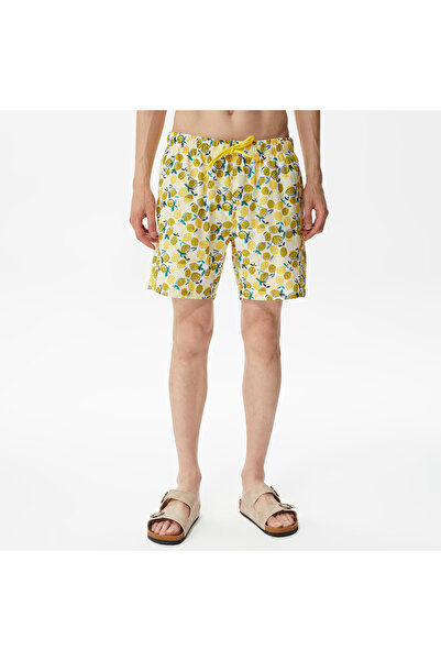 Nautica Erkek Sarı Baskılı Deniz Şortu