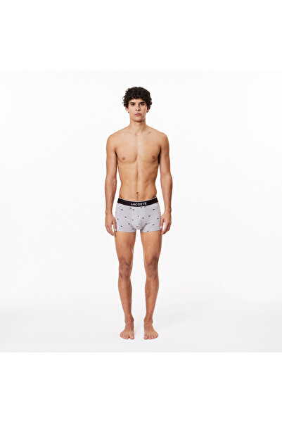 Lacoste Core Erkek Baskılı 3'lü Gri Boxer