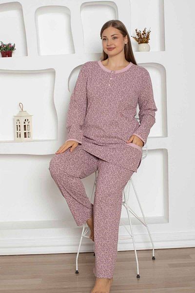 ALİMER Dusty Rose Plus Size Pajamas with Pockets 2798Uyb