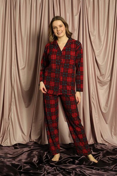 Işılay Long Sleeve Pajama Set 5999 Red