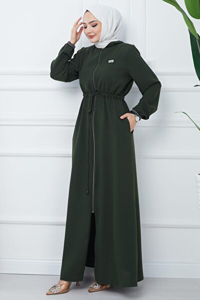 hafsamina Διχτυωτή κουκούλα δεμένη Ferace Khaki HM2360