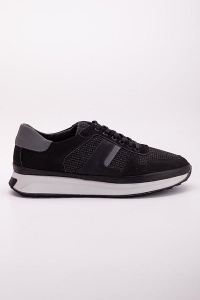 Dilimler Ayakkabı Black Men's Casual Shoes - Genuine Leather, Linen Material, Poly Sole, Lace-up