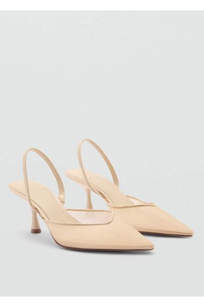 MANGO Woman Schuhe mit offenem Rücken und Mesh