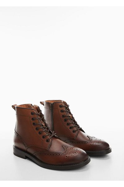 MANGO Man Mold-cut leather boots