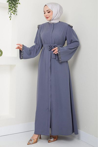 hafsamina Gray Pearl Ferace - Arm and Shoulder Detail HM2425