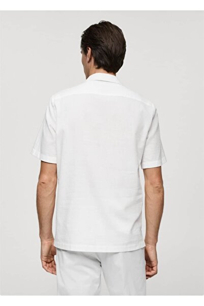 MANGO Man Regular kesim %100 gofre pamuklu gömlek