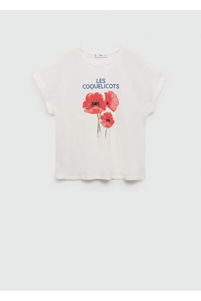 MANGO Woman Βαμβακερό μπλουζάκι με σχέδια